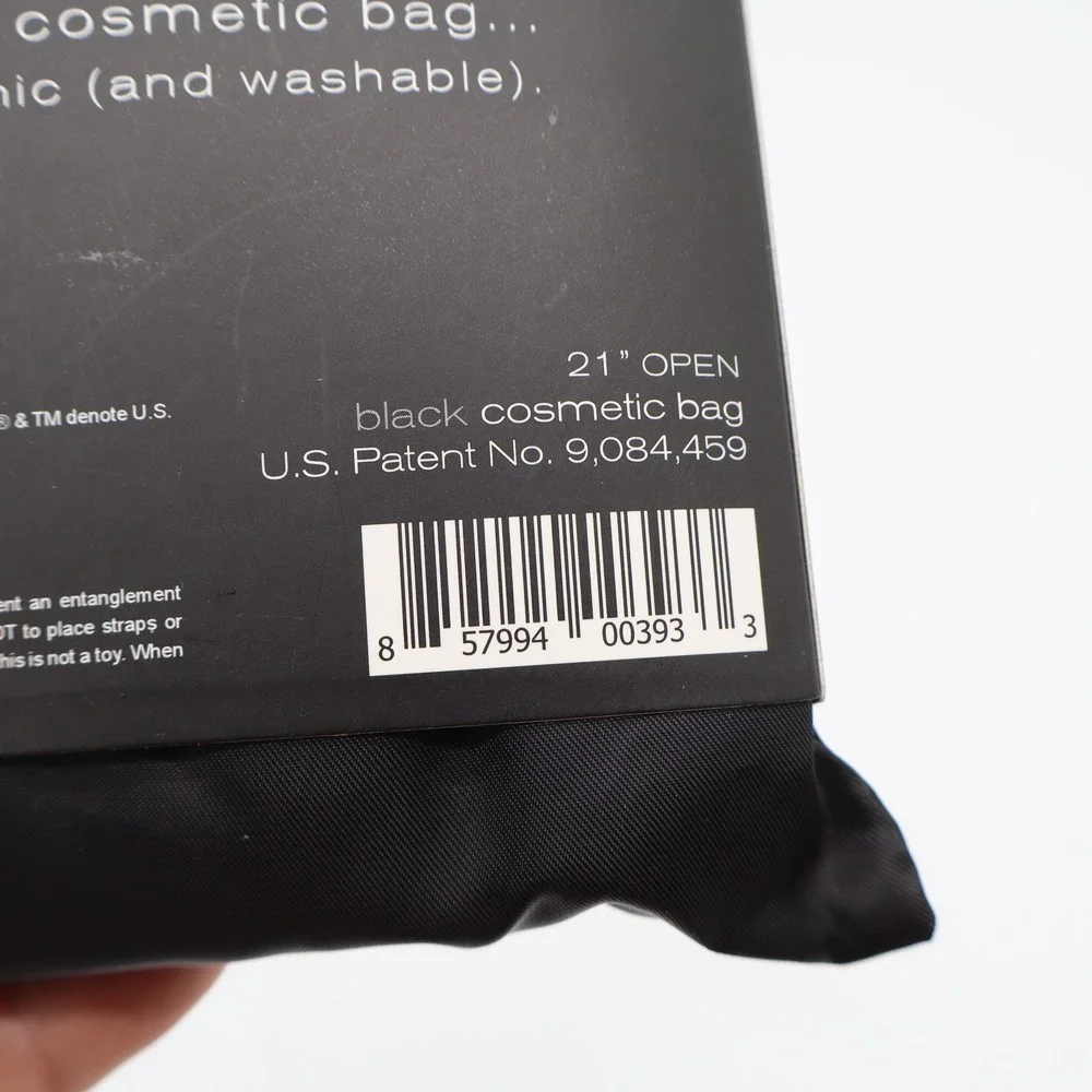 Lay-n-Go Cosmetic Bag Unisex OS Cosmo Plus Black Washable Travel Pouch NEW